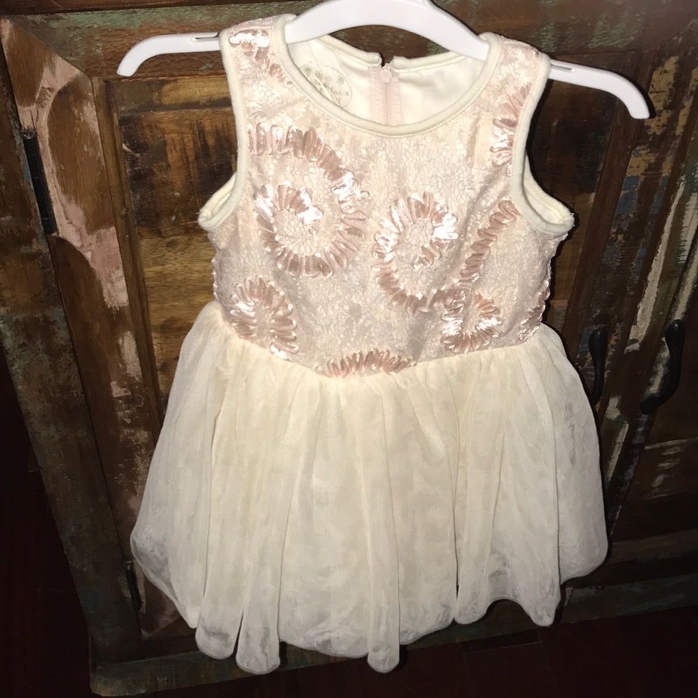 Pippa & Julie ivory and pink party dress